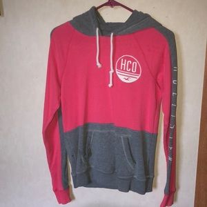 Hollister pink & grey hoodie